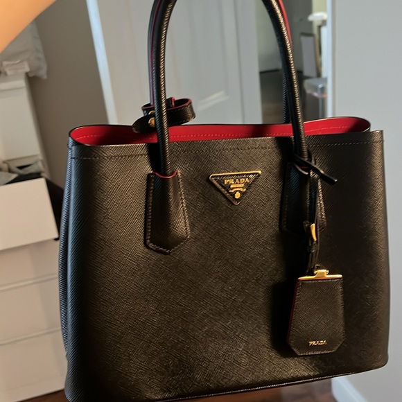 Small Saffiano Leather Double Prada Bag - Picture 2 of 6